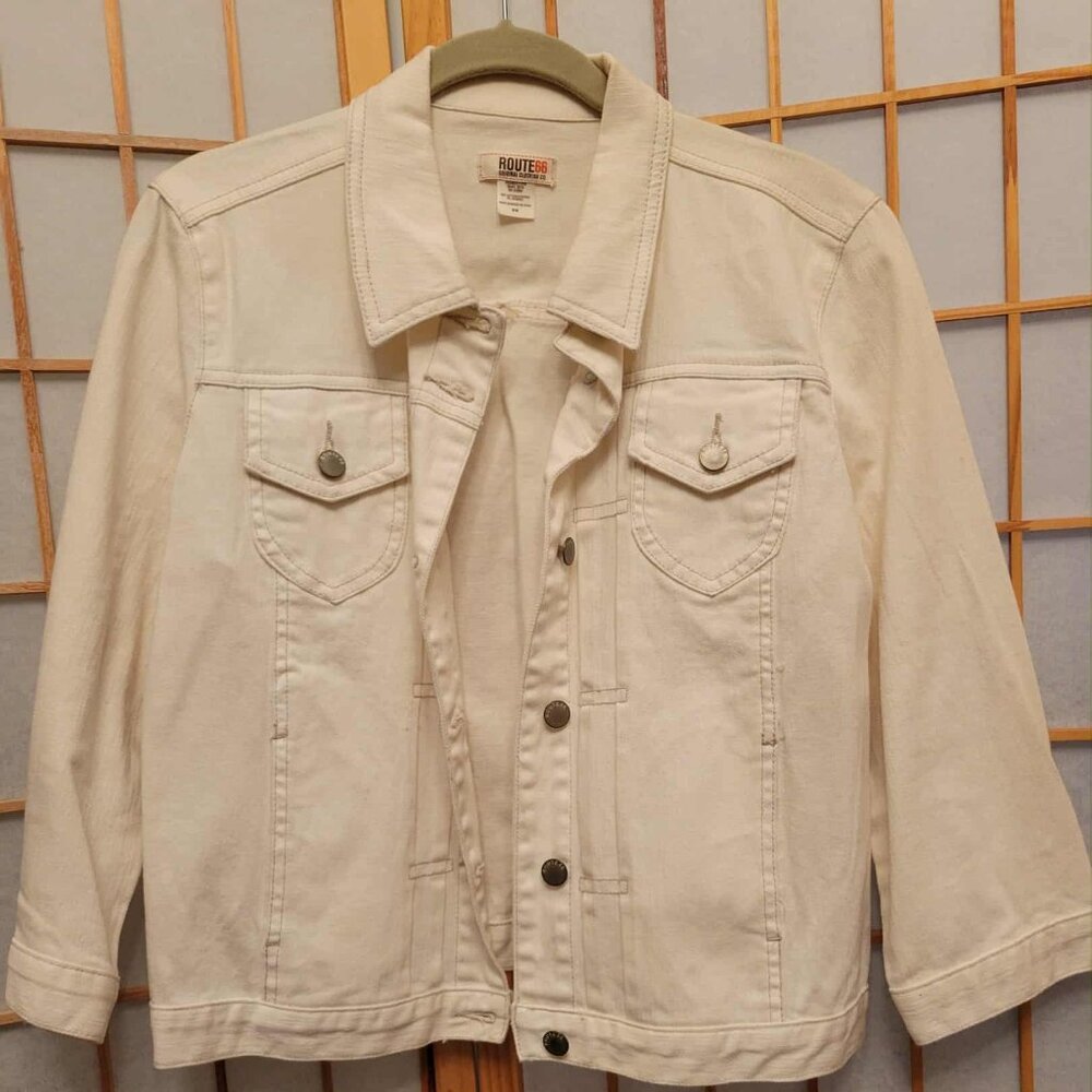 Cream Off-White Denim Jean Jacket